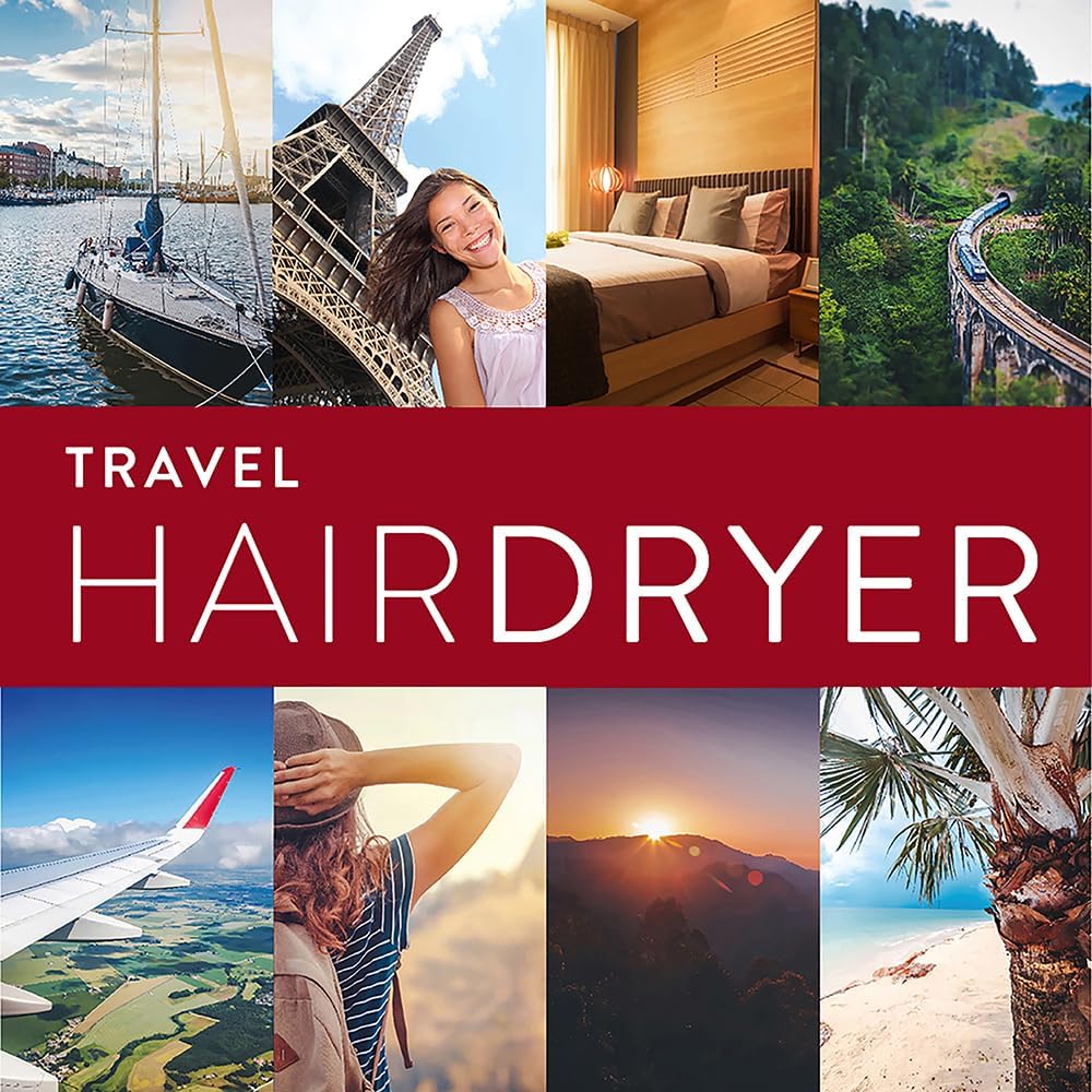 Sèche-cheveux de voyage Paul Anthony "Travel Dry" 1200w - Rouge Vif