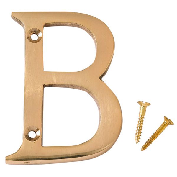 Lettre B en laiton laqué 75 mm 1 pièce