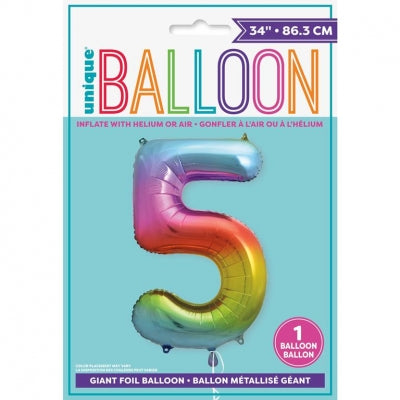 Giant No 5 Helium/Air Foil Balloon 34 in