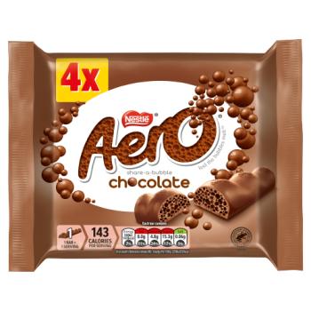 Tablettes de chocolat Aero 4 x 27g (108g)