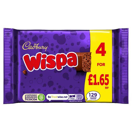 Cadbury Wispa Pm £1.65 4 x 23.7g (94.8g)