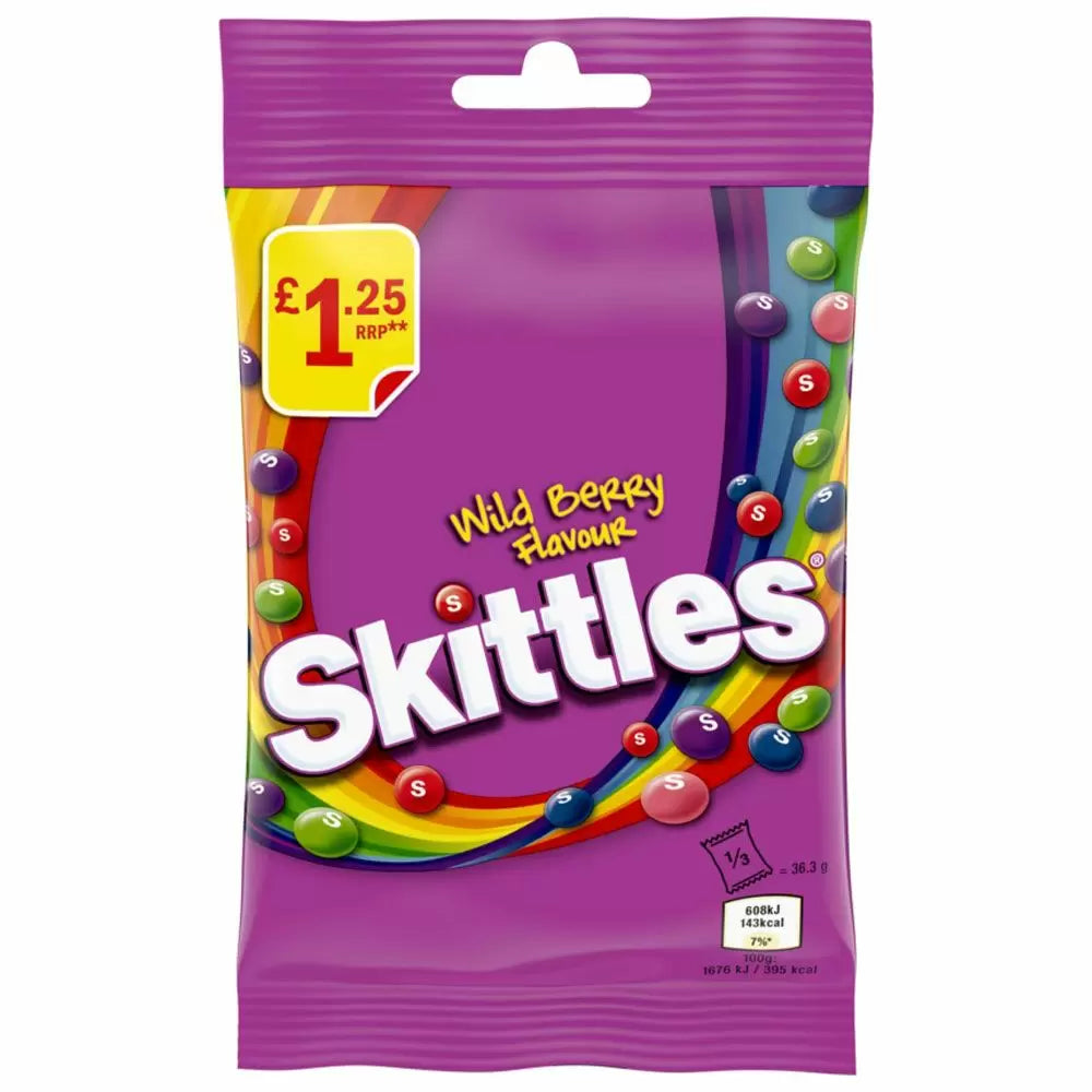 Skittles Wild Berry 109g Bag PMP £1.25