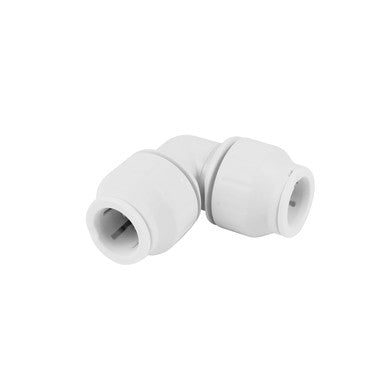 RACCORD COUDE POUSSER-FIXER BLANC 15mm PLOMB 15mm