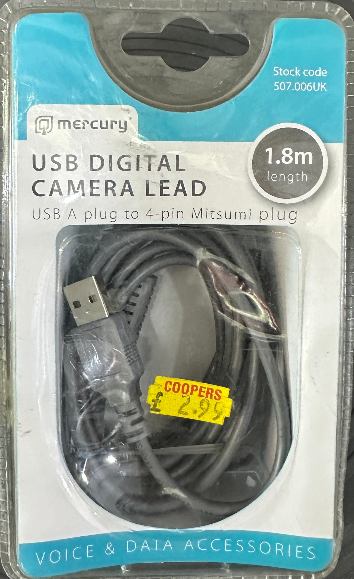 CÂBLE APPAREIL PHOTO NUMÉRIQUE USB 1,8 m