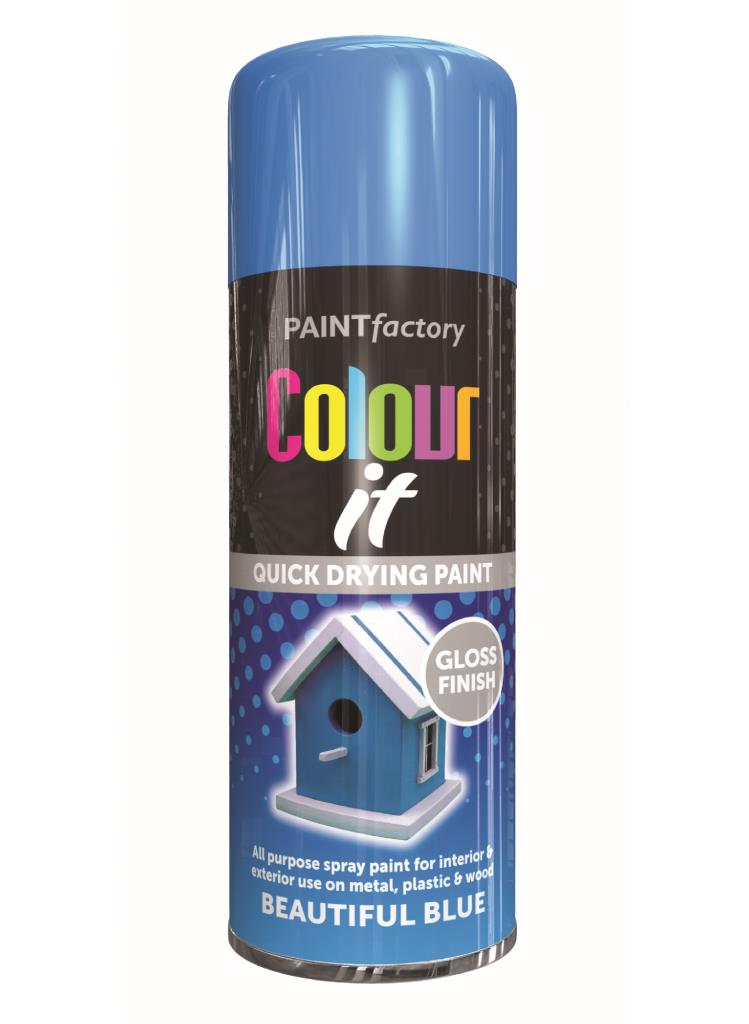 COLOUR IT - Superbe peinture aérosol brillante bleue pour des transformations époustouflantes