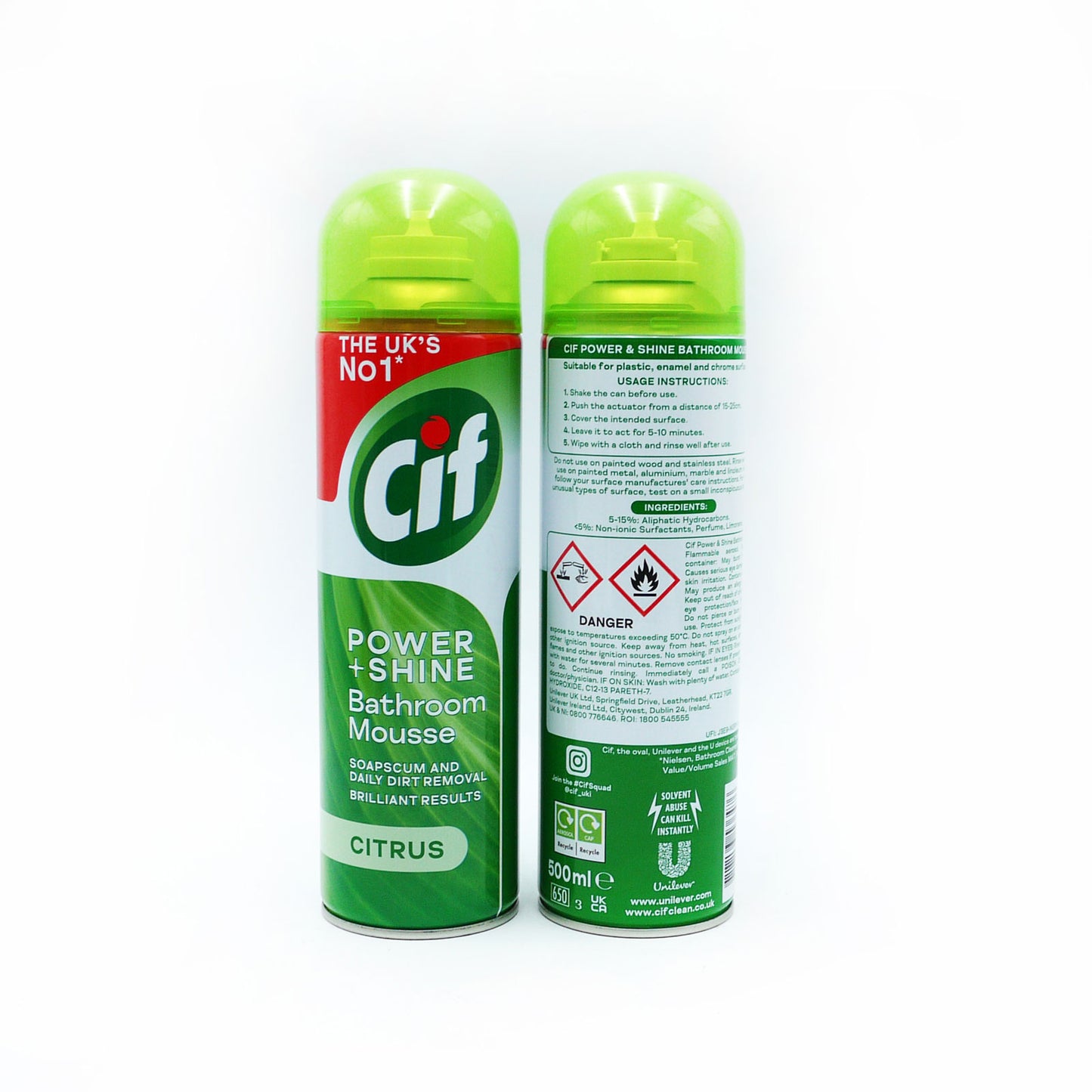 CIF MOUSSE SALLE DE BAIN CITRUS 500ML