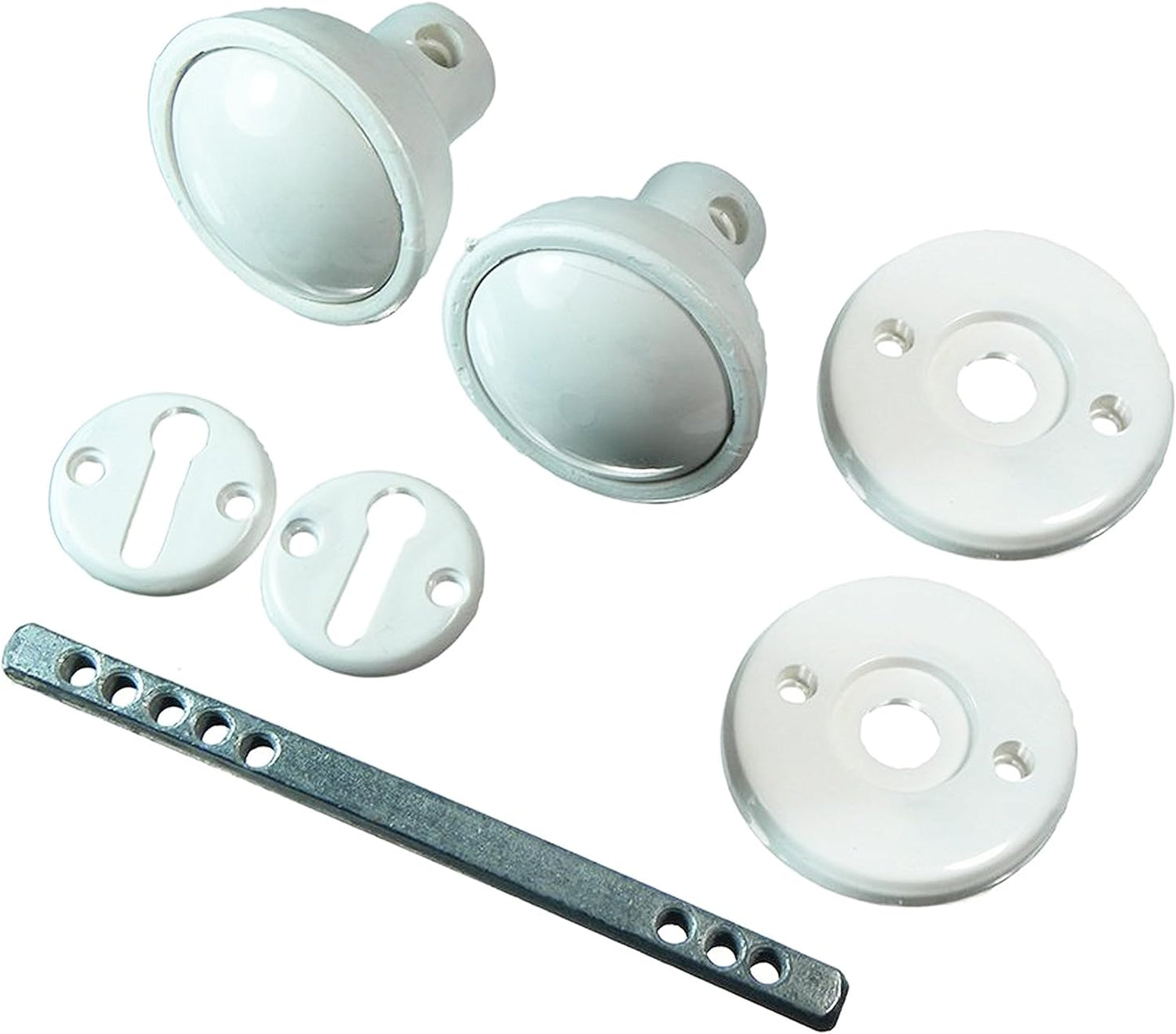 Bouton de porte à mortaiser, plastique blanc