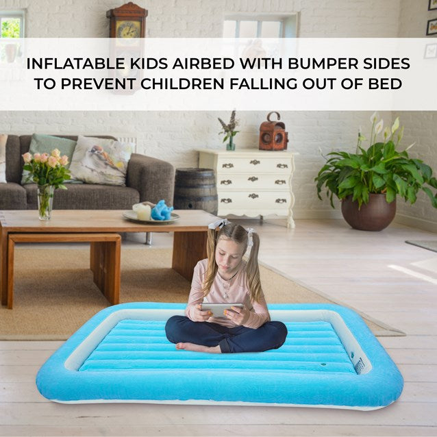 Matelas pneumatique pour enfants Avenli, taille simple, couleur bleue
