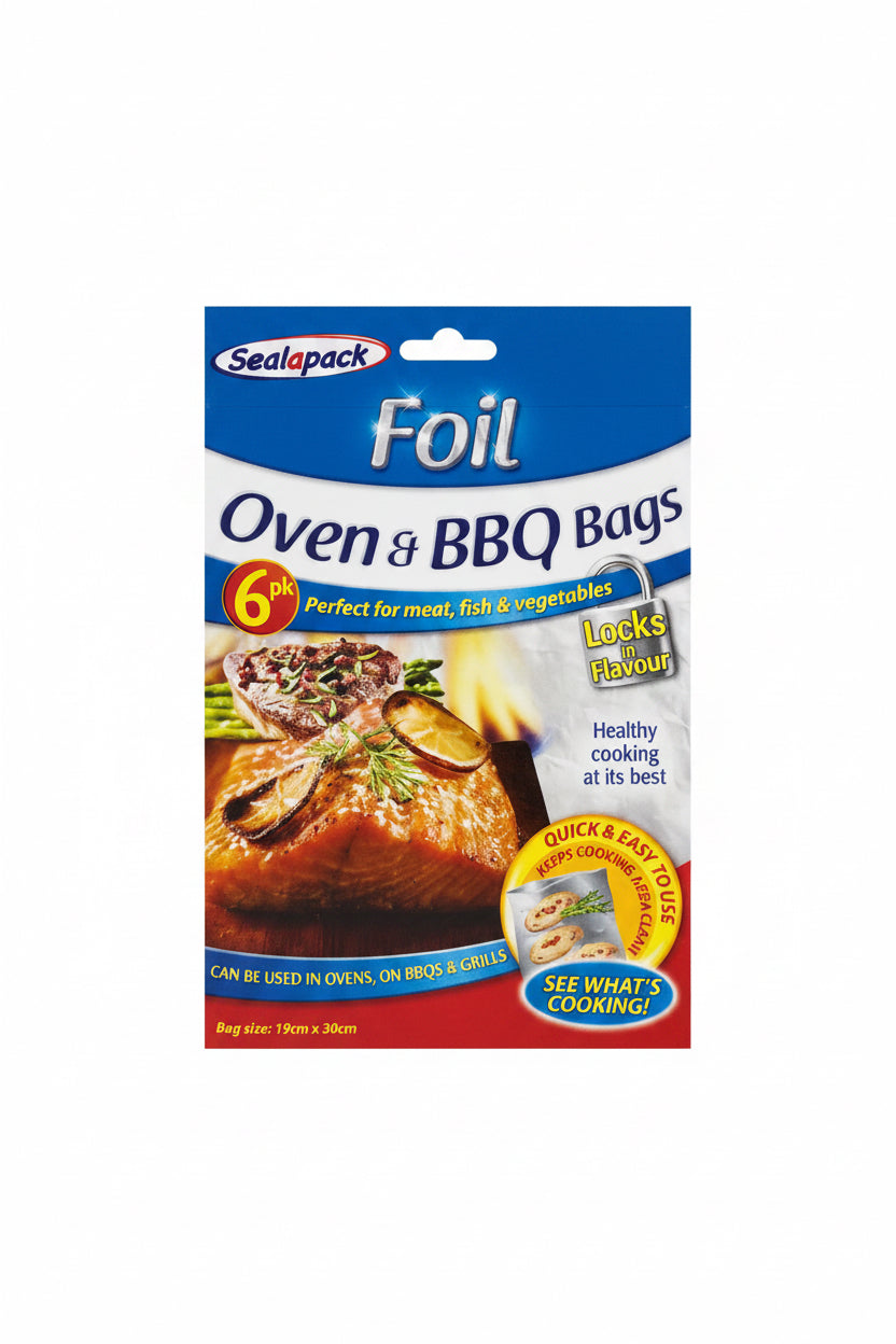 FOIL OVEN & BBQ BAGS 6pk