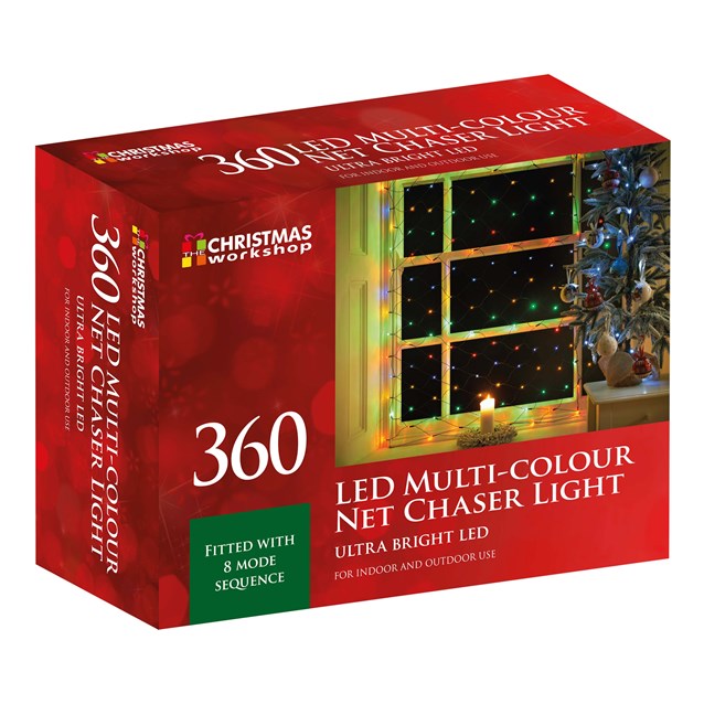 Guirlande lumineuse LED 360 en filet - Multicolore
3,5x1,2 m. 8 fonctions. Utilisation intérieure et extérieure