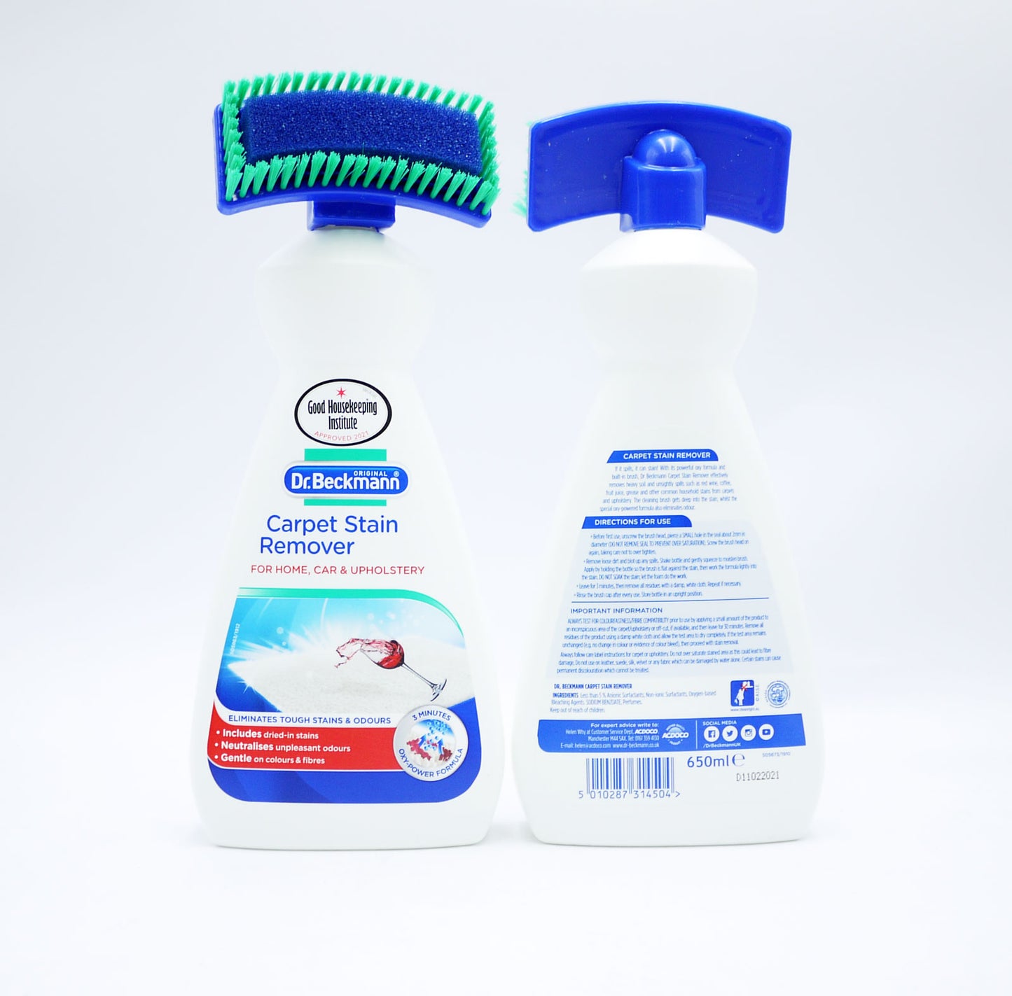 DR BECKMANN DÉTÂCHANT TAPIS ET MOQUETTES AVEC BROSSE 650ML