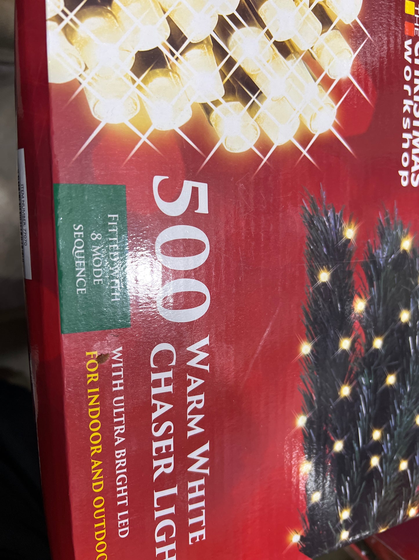 Guirlande lumineuse clignotante blanc chaud 500 LED