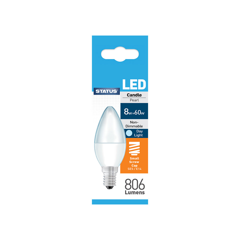 8W = 60W = 806 lumens -LED - Bougie - Culot E14 - PA - Lumière du jour - Boîte 1 pièce