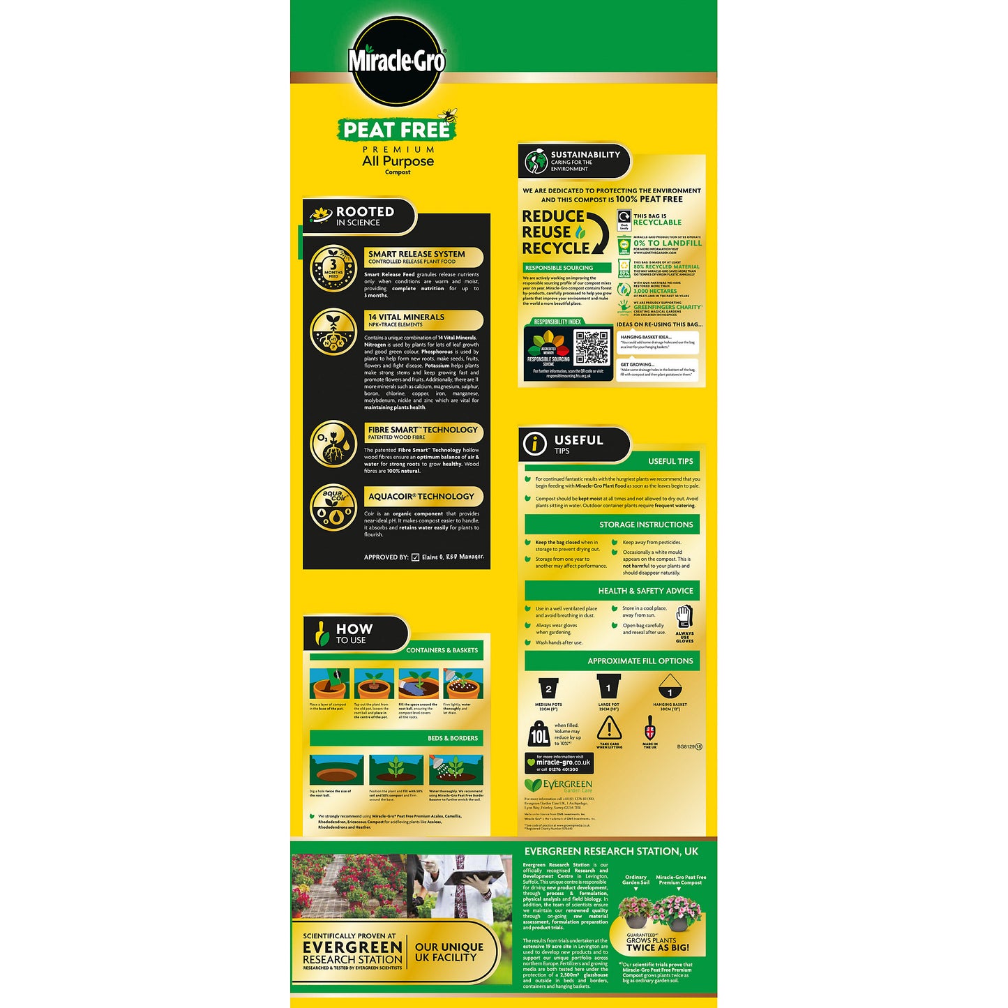 Miracle-Gro Terreau universel sans tourbe 10L
