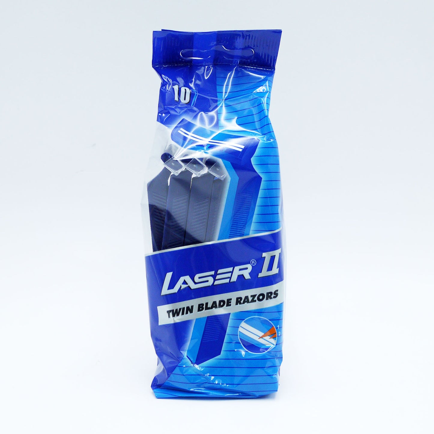 LASER II MENS TWIN BLADE RAZORS 10pk