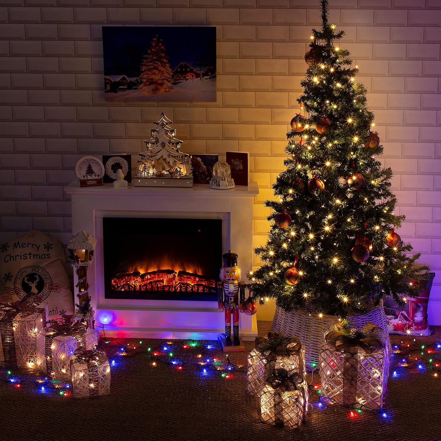 ATELIER DE NOËL 100 GUIRLANDES LUMINEUSES BLANC CHAUD AVEC LED ULTRA LUMINEUSES