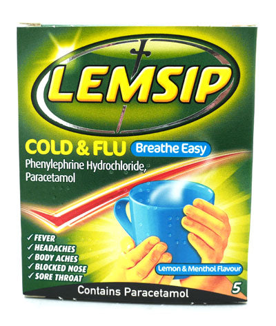 LEMSIP RHUME&GRIPPE SACHETS RESPIRATION FACILE 5 UNITÉS
