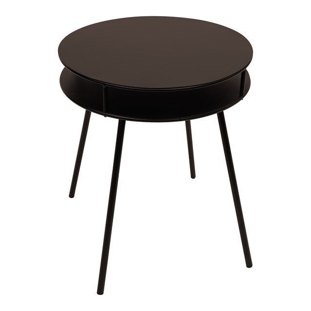 Table d'appoint ronde en métal à 2 niveaux, bronze