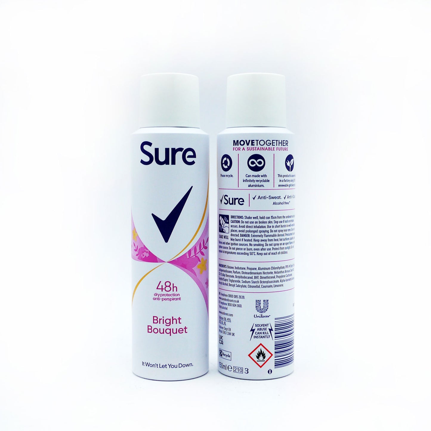 SURE A/P DÉODORANT BRIGHT POUR FEMME 150ml