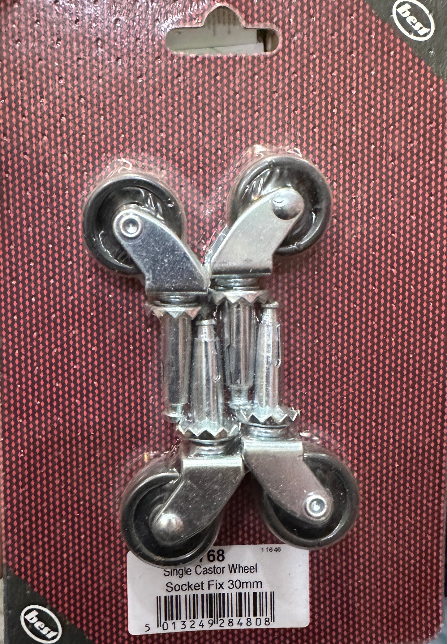 Single Castor Wheel Socket Fix 30mm