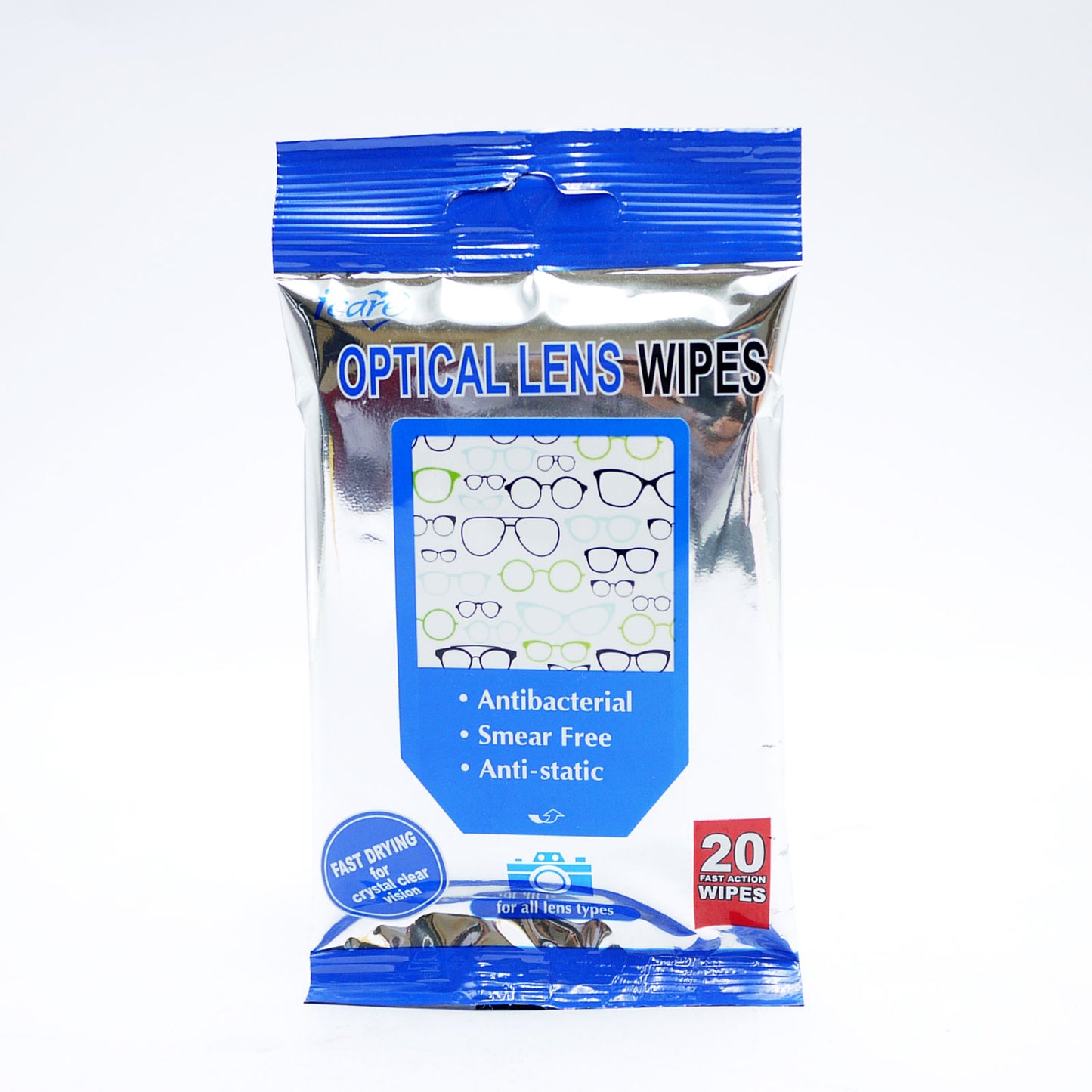LINGETTES POUR LENTILLES OPTIQUES ICARE 20 POUCHES