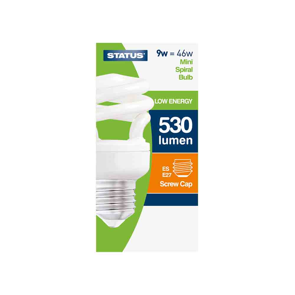 9w = 46w -Low Energy - Mini Spiral - ES - 1 pk box