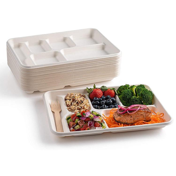Plateau à compartiments biodégradable – paquet de 6