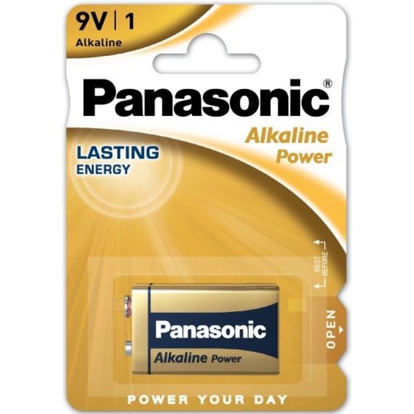 Panasonic Alkaline Power Batteries 9V 6LR61 Pack of 1
