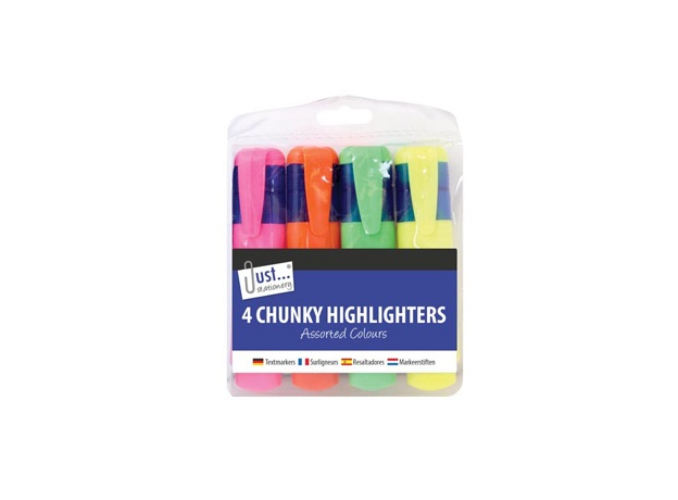 Just Stationery 4 Chunky Highlighters