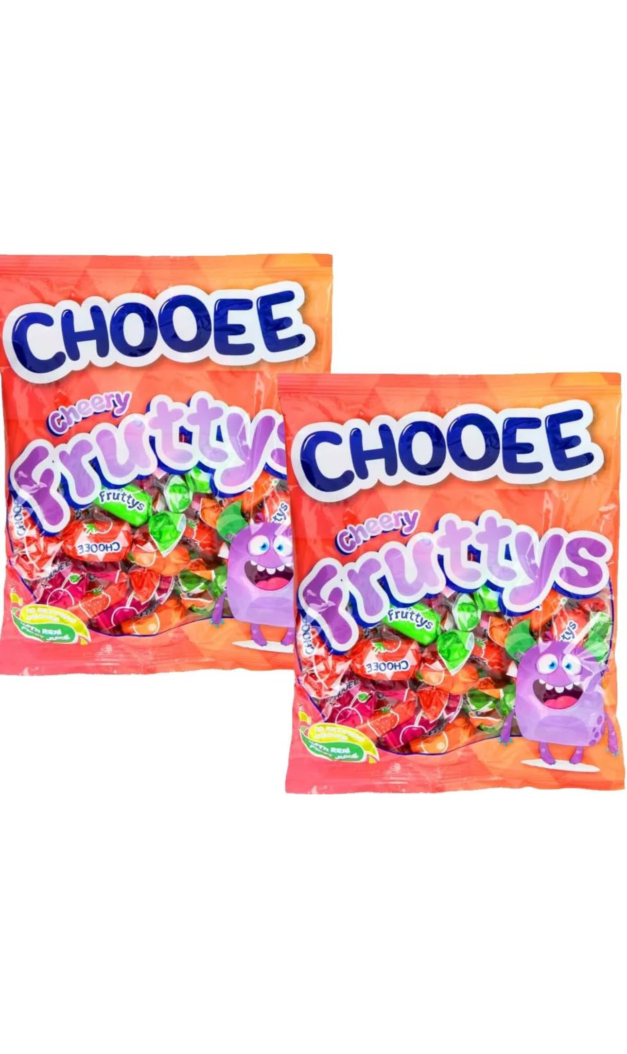 Chooee Cheery Fruttys Chewy - Sac de bonbons à mâcher pour enfants, cadeau de fête, 200 g - Délicieux fruits à mâcher