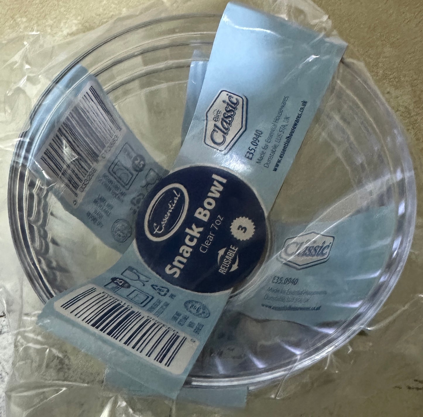 3pk 10cm Clear Plastic Snack Bowl
Reusable