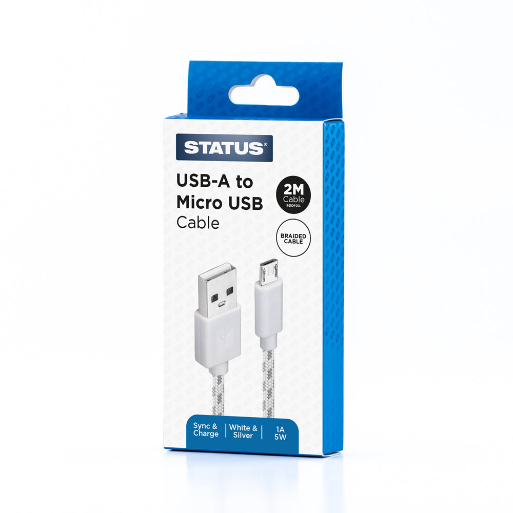 USB A to USB Micro Sync and Charge Cable 2m