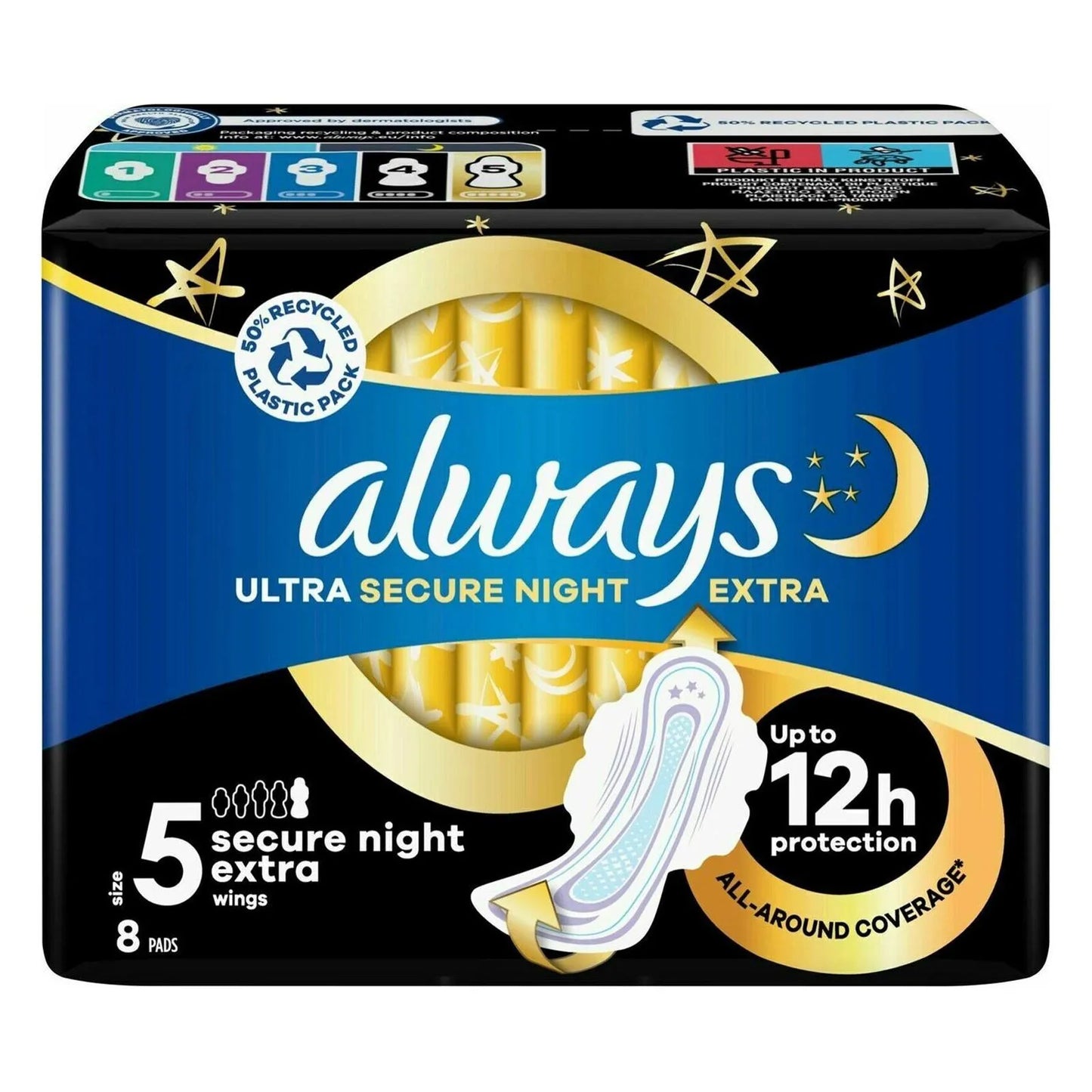 Serviettes Always Ultra Secure Night Taille 5 Extra (x8)
