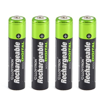 Lloytron Pack de 4 piles rechargeables NIMH AccuDigital - AAA 900 mAh