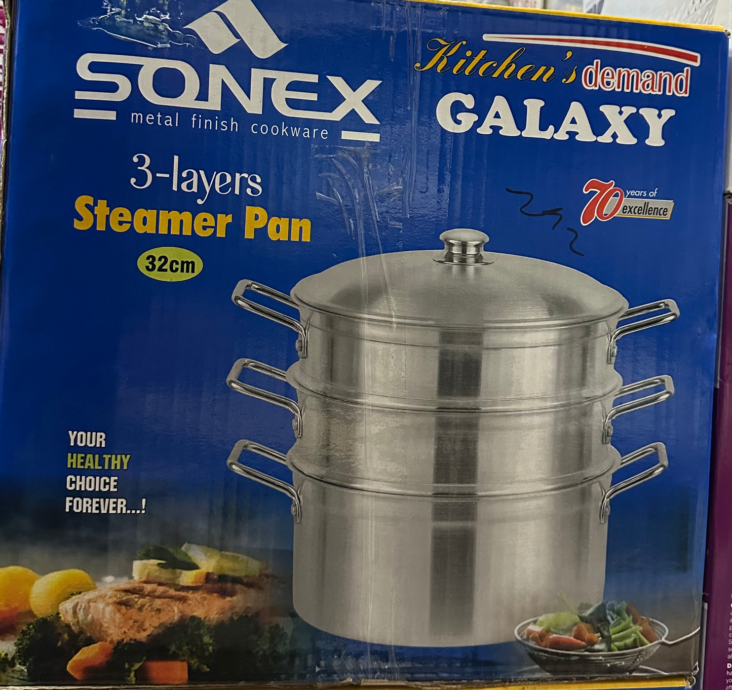 SONEX CUISEUR VAPEUR 3 NIVEAUX 32cm