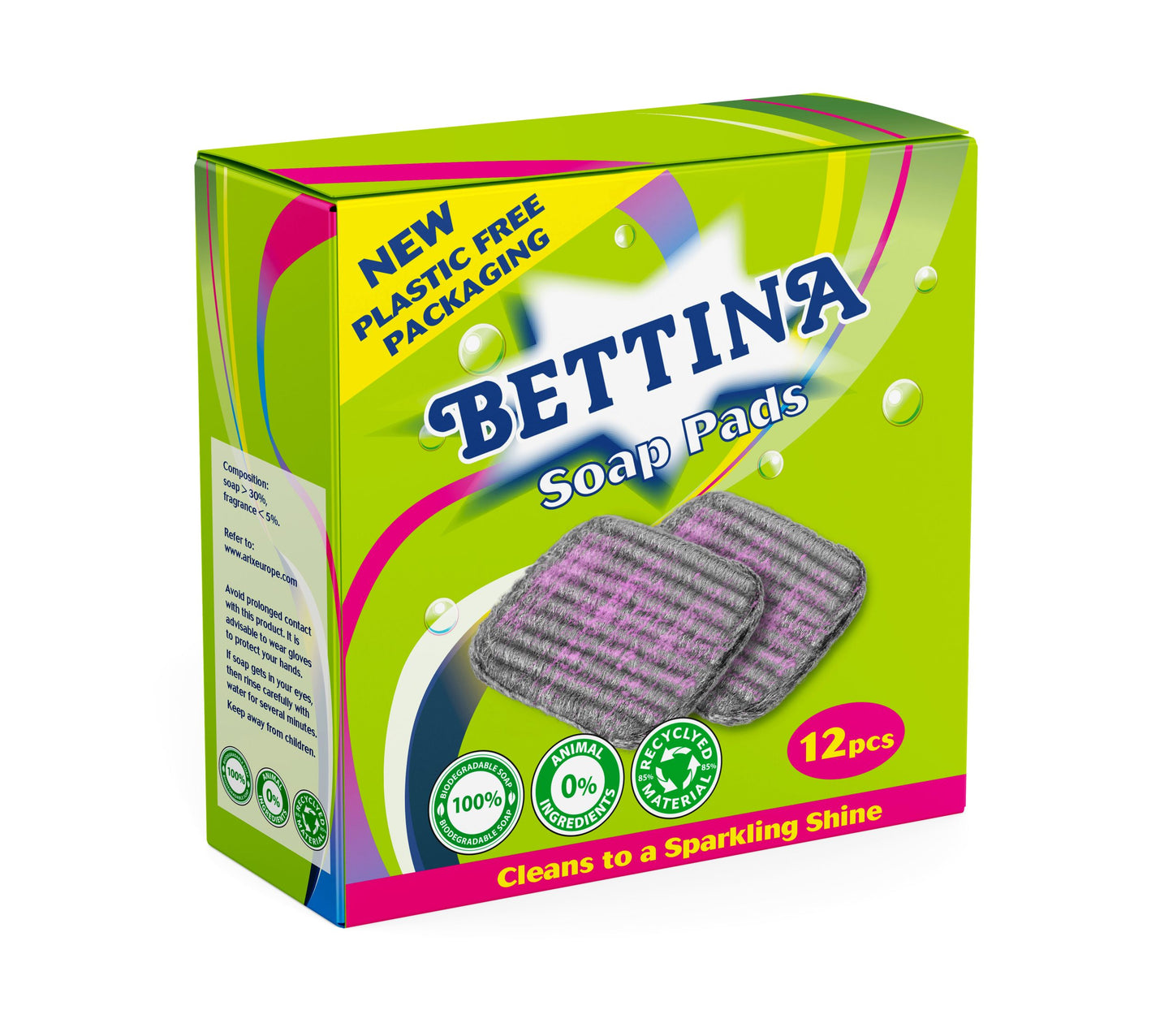 Tampons savonneux Bettina 12 pces « VERTS »