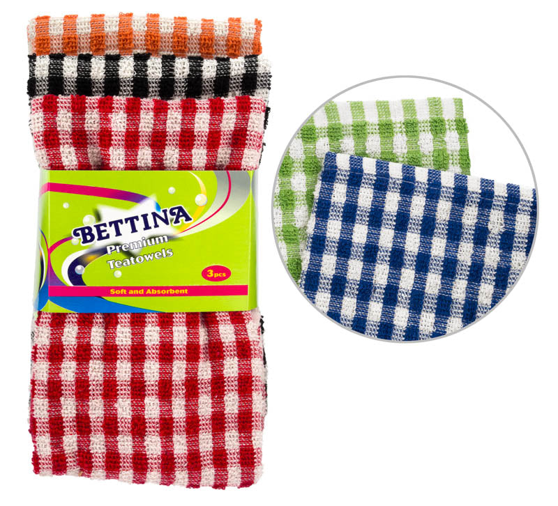 Torchons de cuisine en coton de qualité supérieure Bettina, lot de 3