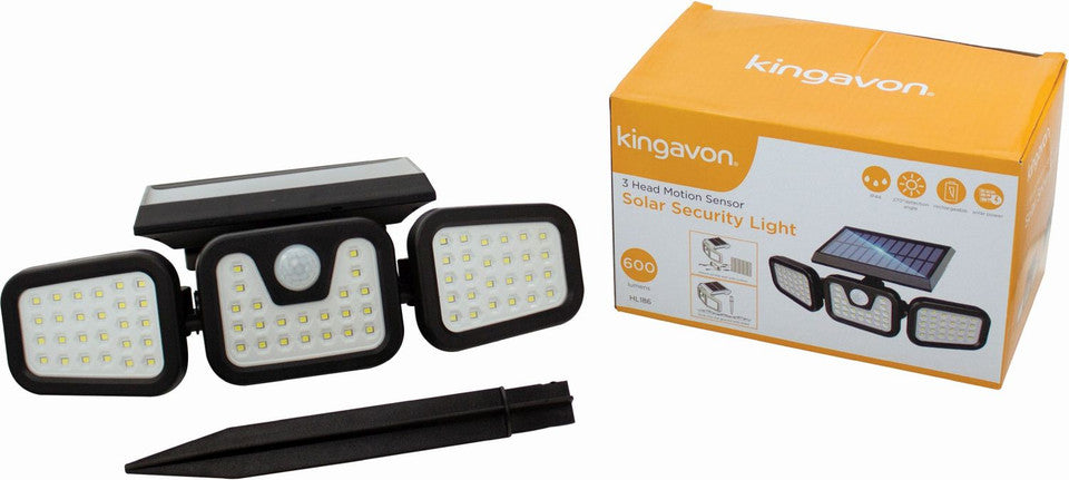 LAMPE DE SÉCURITÉ SOLAIRE À DÉTECTEUR DE MOUVEMENT 3 TÊTES
