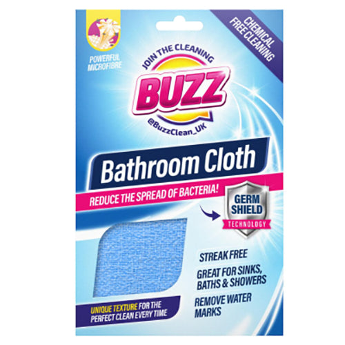 Buzz Microfibre Bathroom Cloth w Germ Shield 1pc