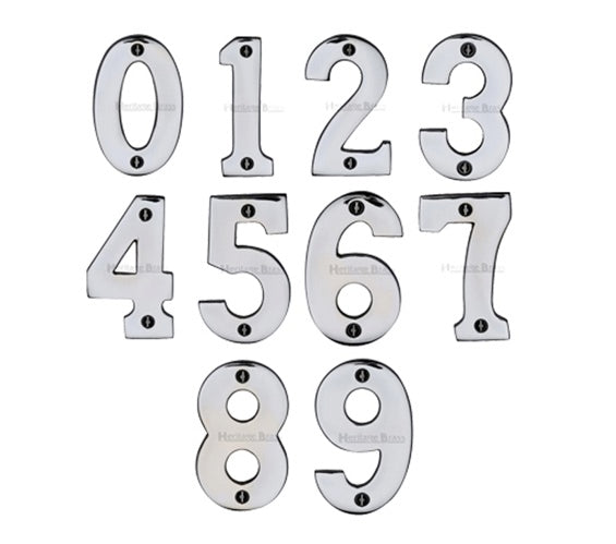 Numerals, Chromed Brass '5', 50mm (2")