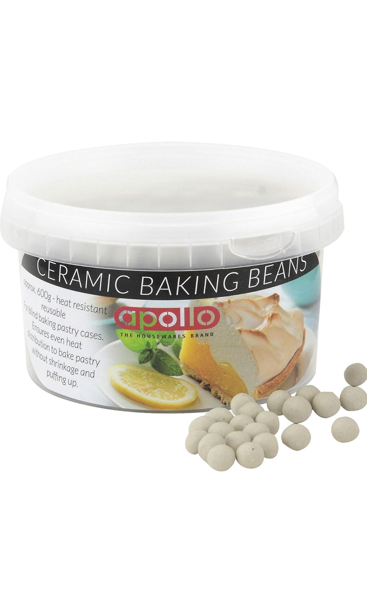 Haricots de cuisson en céramique Apollo Résistants à la chaleur Réutilisables Pot de 600 g