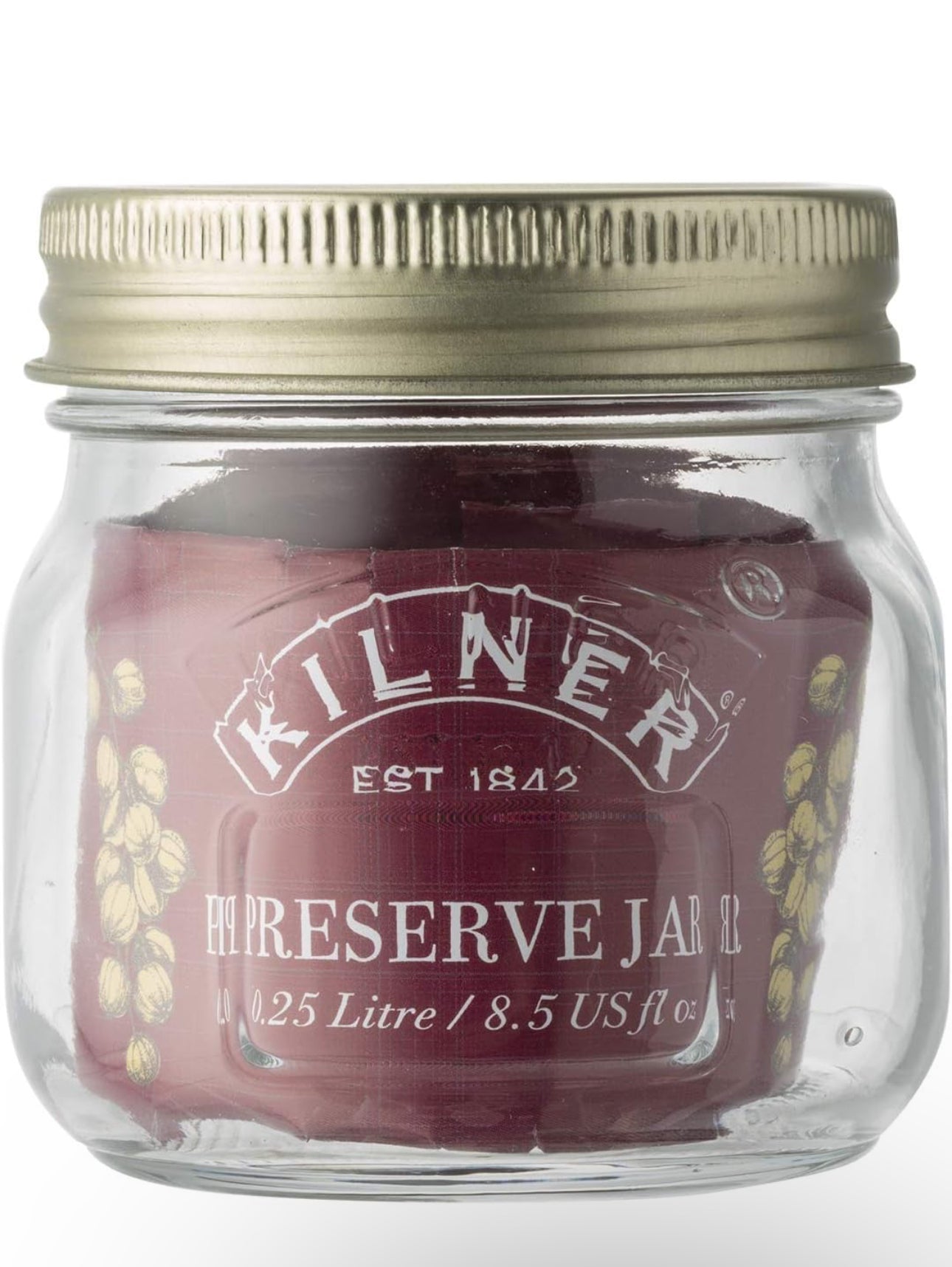 Kilner 0.25 Litre Round Glass Screw Top Lid Preservation Storage Jar