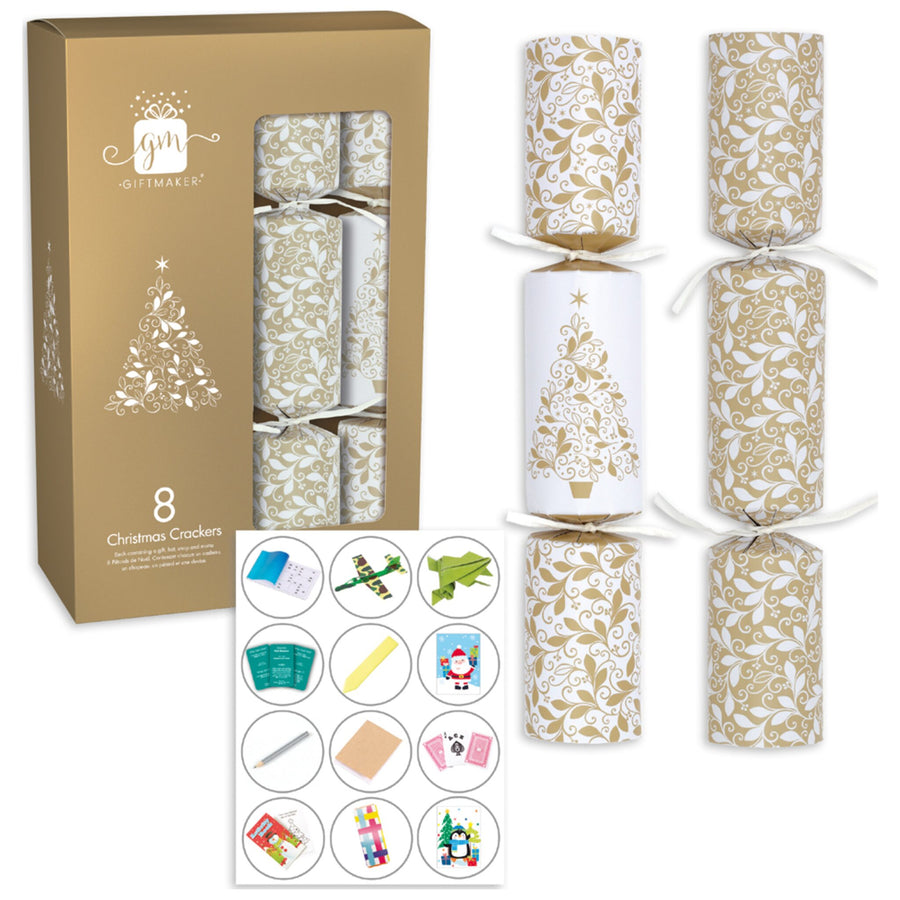 CRACKER DE NOËL 8X12 CRÈME ET OR