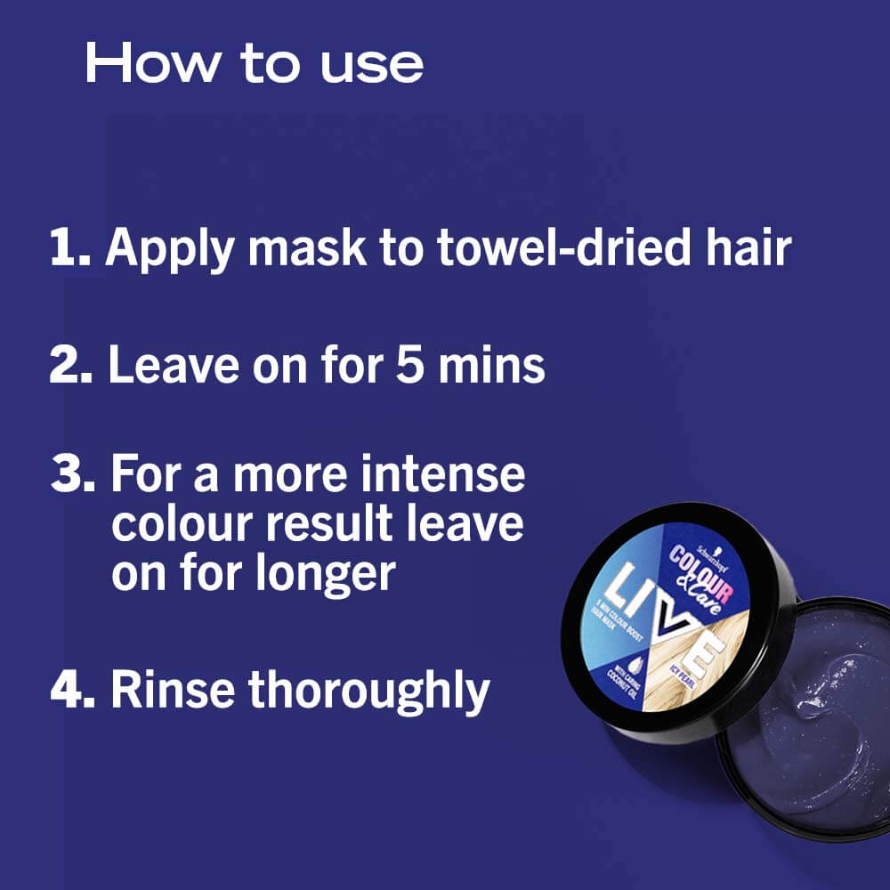 Schwarzkopf Colour & Care Live 5min Colour Boost Hair Mask, Icy Pearl 150ml