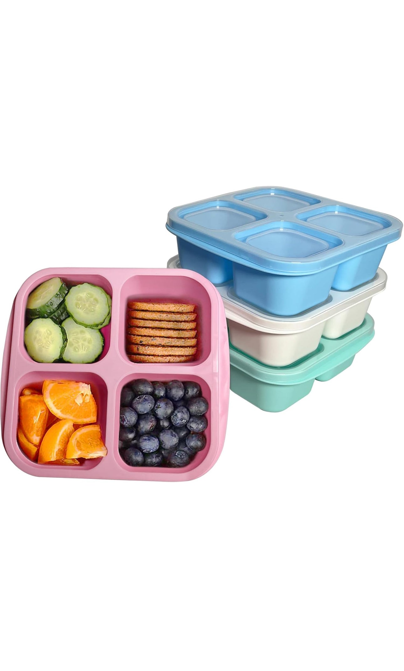 Bento Lunch Box Compartment Lunch Box for Kids Adults 3 Compartent Bento Box Meal Prep Containers Ideal for Microwave & Dishwasher
