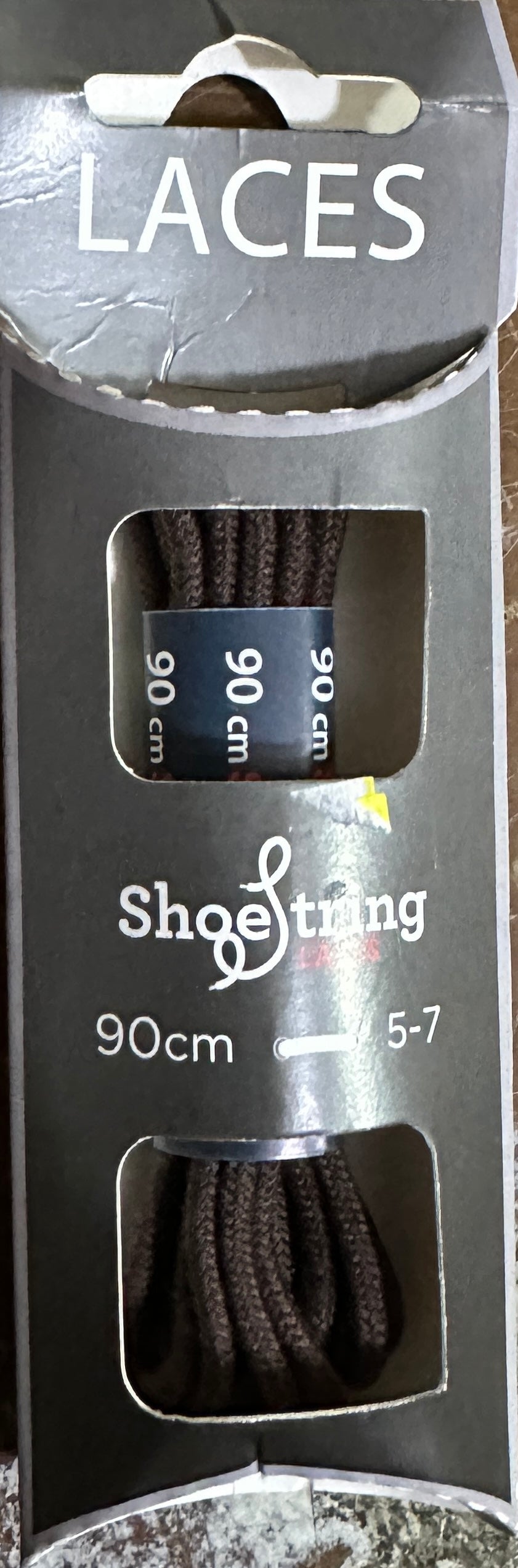 SHOE STRING LACES 90 cm BROWN ROUND
