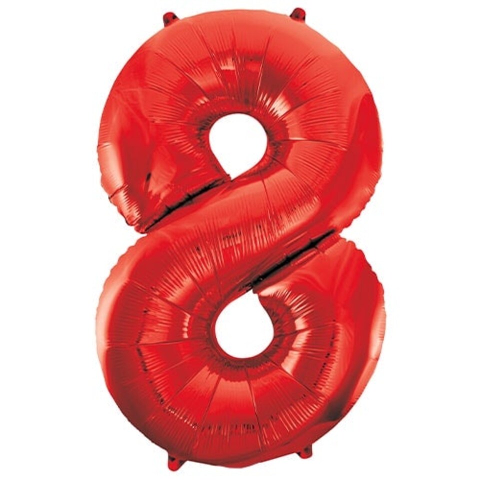 Giant No 8 Red Helium Air/ Foil Balloon L40in