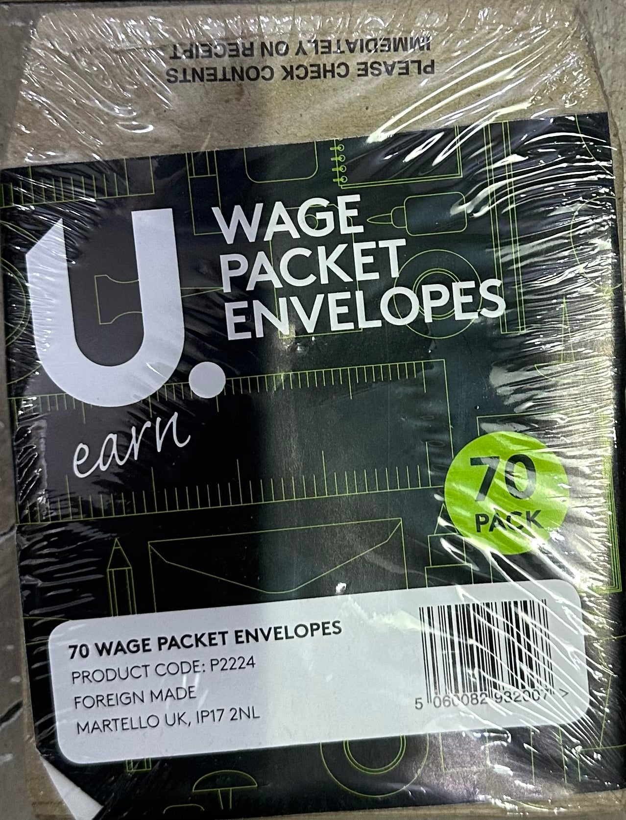 70 Wage Packet Envelopes