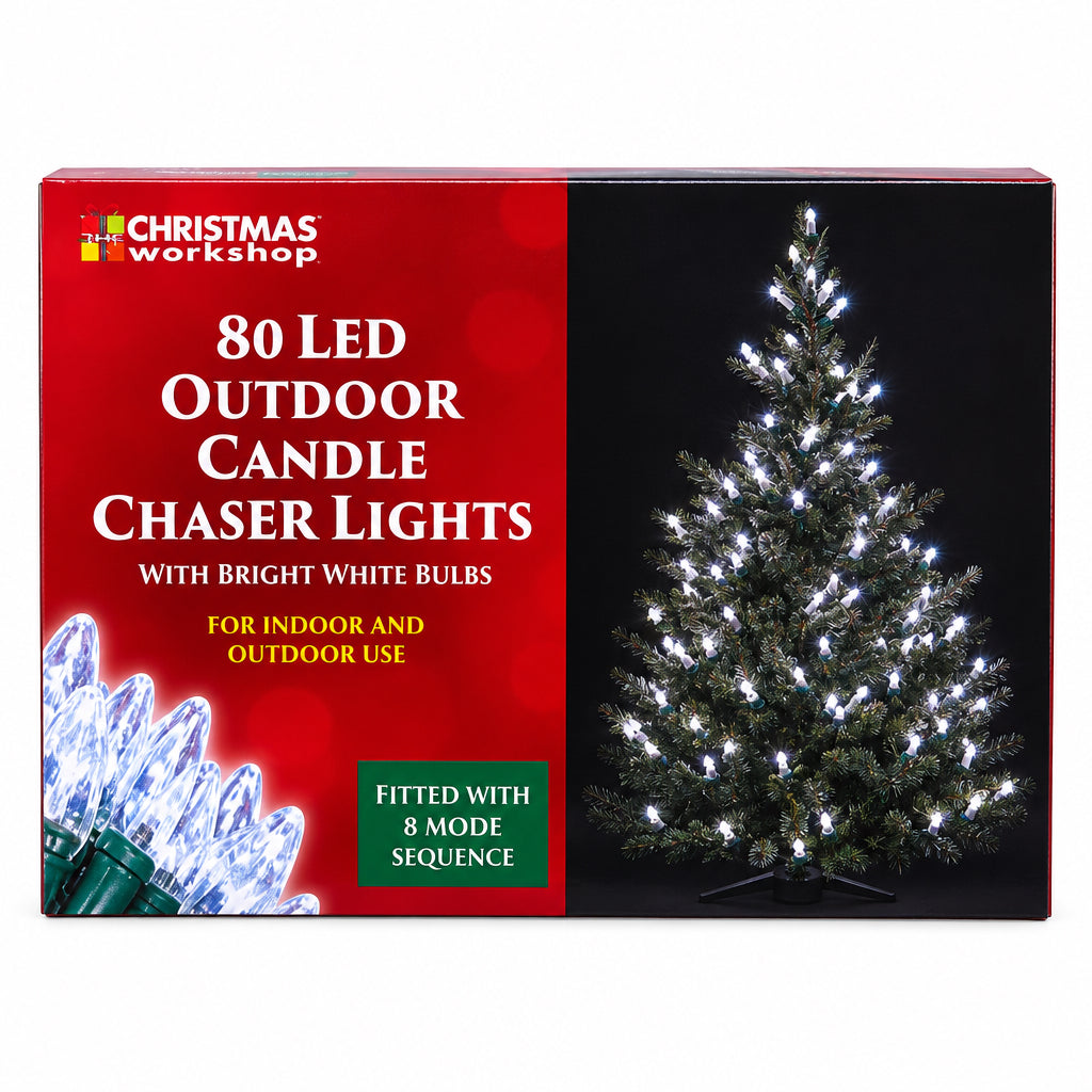 Guirlande Lumineuse d'Extérieur 80 LED Scintillantes Effet Bougie pour Atelier de Noël