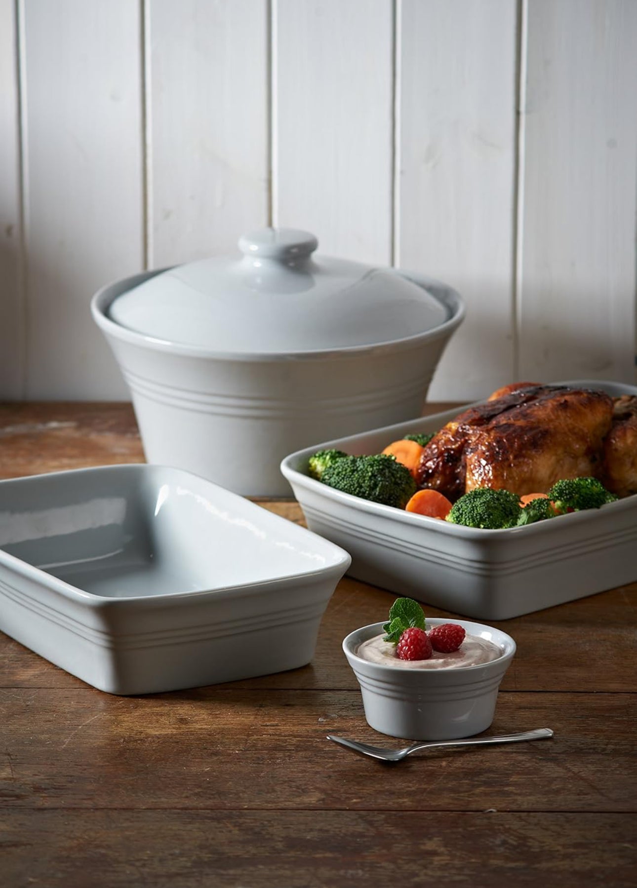 Plat à four rectangulaire Mason Cash Classic Kitchen gris 31 cm